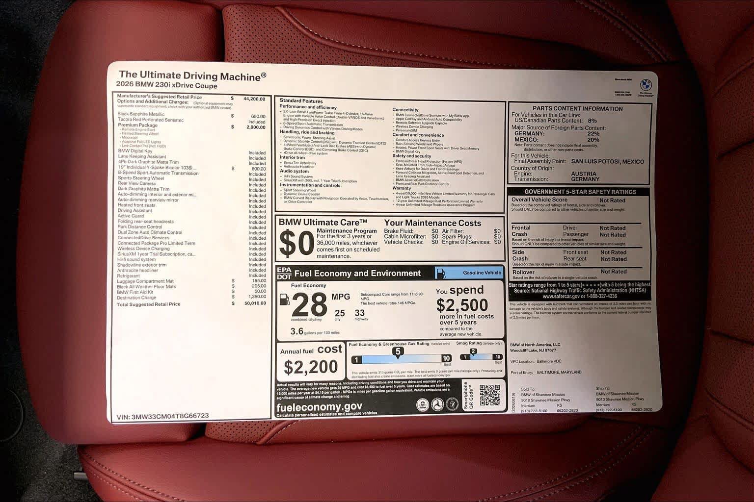 New 2026 BMW 230i xDrive Coupe w/ Premium Package AWD/4WD image 22