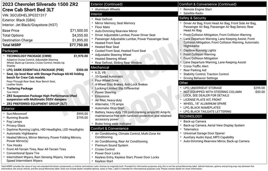 Used 2023 Chevrolet Silverado 1500 ZR2 w/ Technology Package AWD/4WD image 28