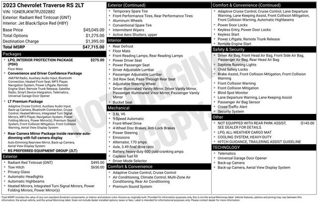 Used 2023 Chevrolet Traverse RS FWD image 36
