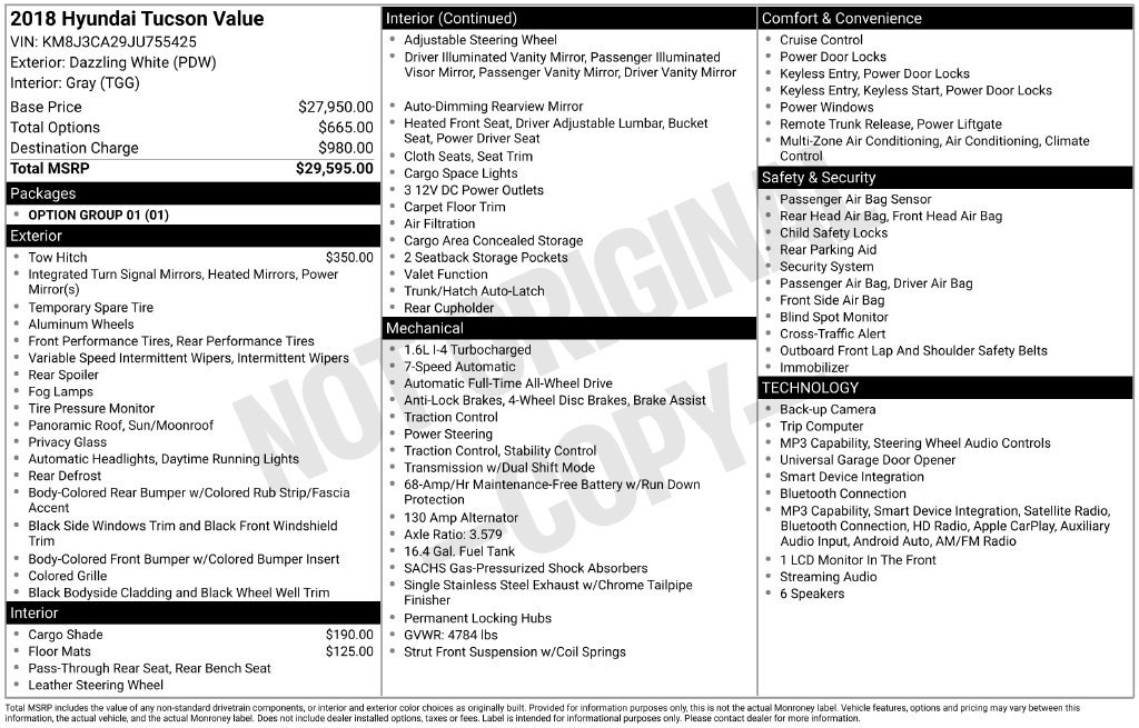 Used 2018 Hyundai Tucson Value AWD/4WD image 3