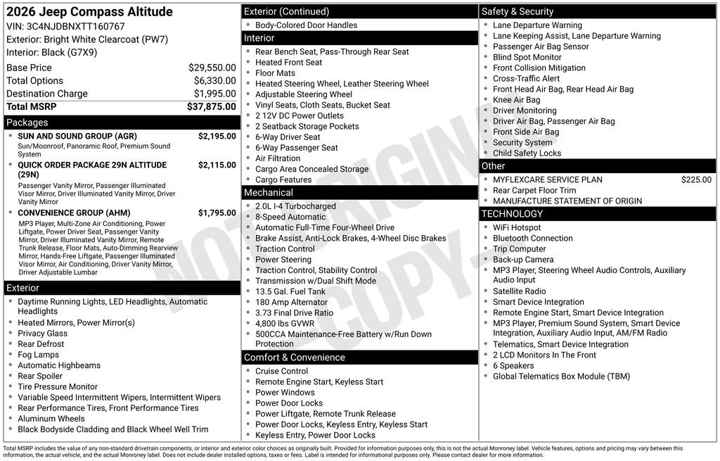 New 2026 Jeep Compass Latitude w/ Sun and Sound Group AWD/4WD image 36