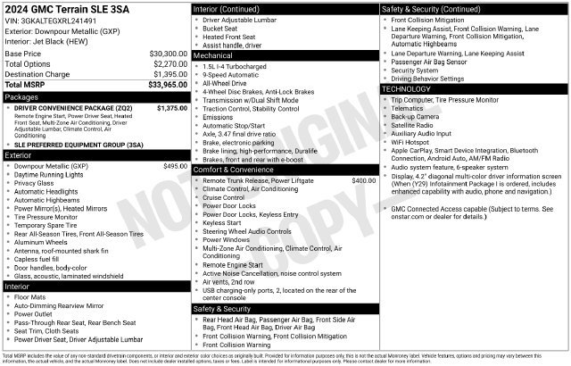 Used 2024 GMC Terrain SLE w/ Driver Convenience Package AWD/4WD image 28