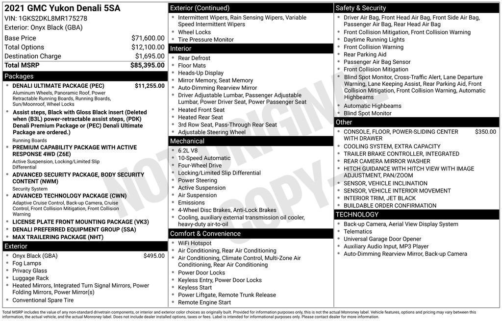 Certified 2021 GMC Yukon Denali w/ Denali Ultimate Package AWD/4WD image 48