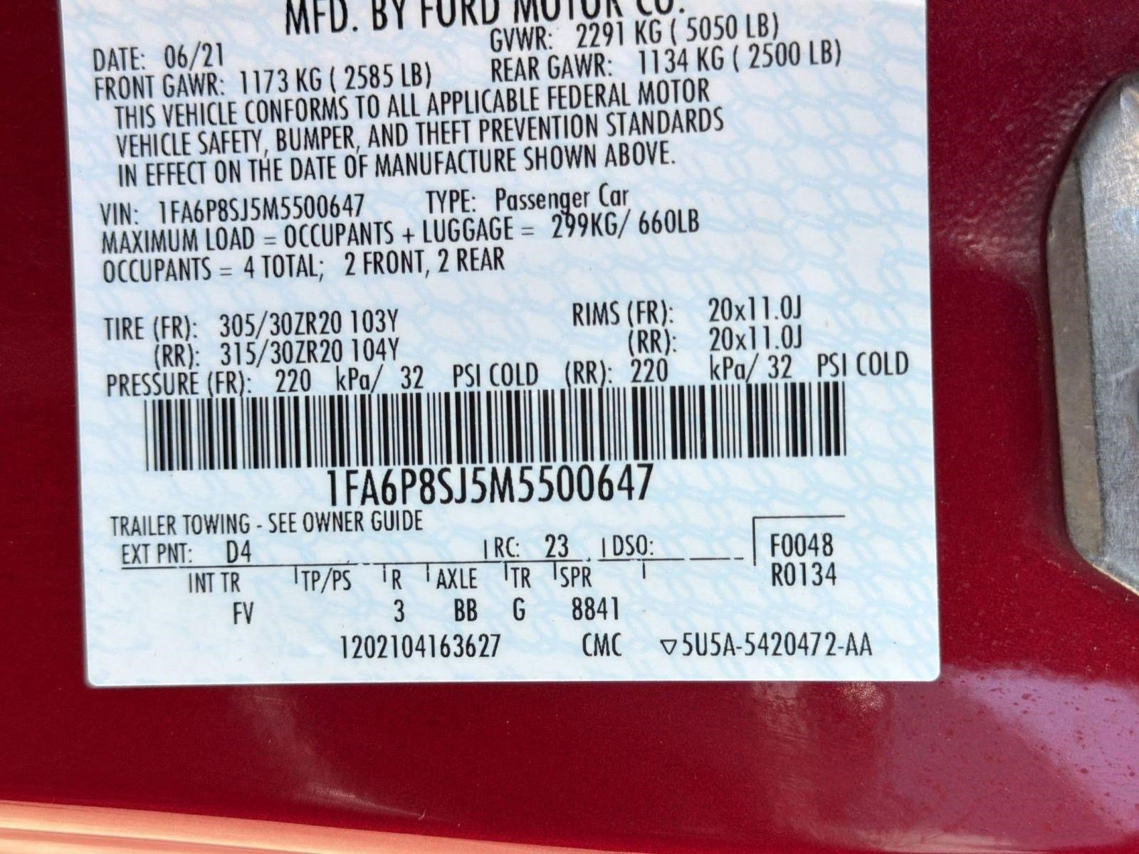 Used 2021 Ford Mustang Shelby GT500 w/ Technology Package image 19