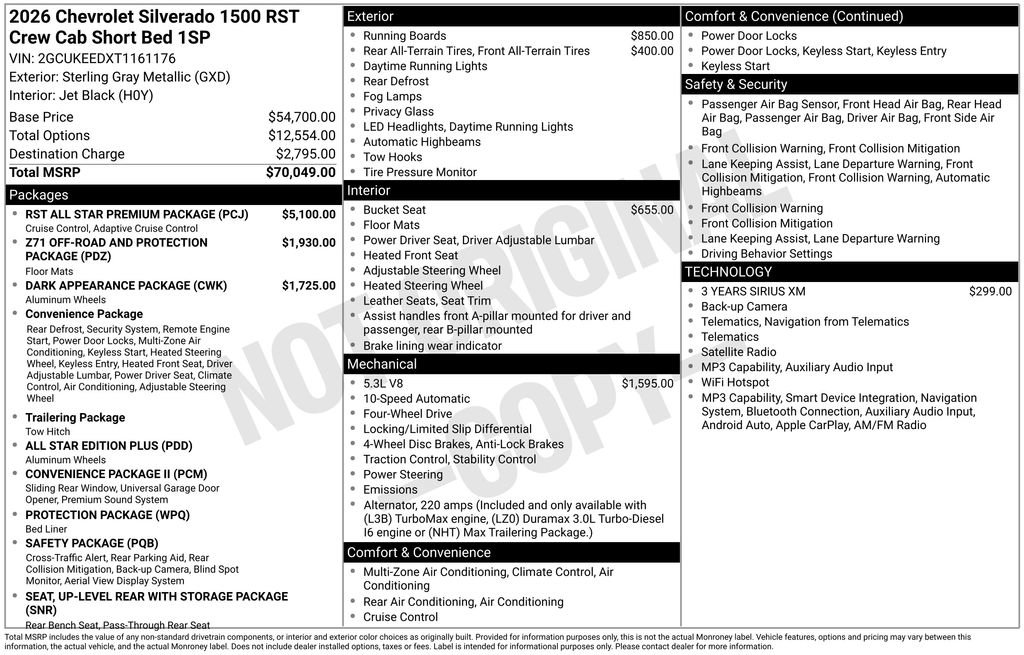 Used 2026 Chevrolet Silverado 1500 RST w/ RST All Star Premium Package AWD/4WD image 3