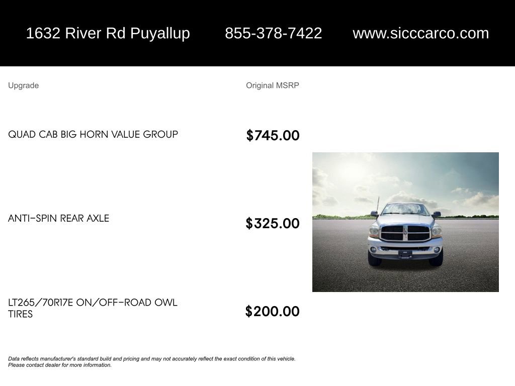 Used 2007 Dodge Ram 2500 Truck SLT w/ Quad Cab Big Horn Value Group AWD/4WD image 5