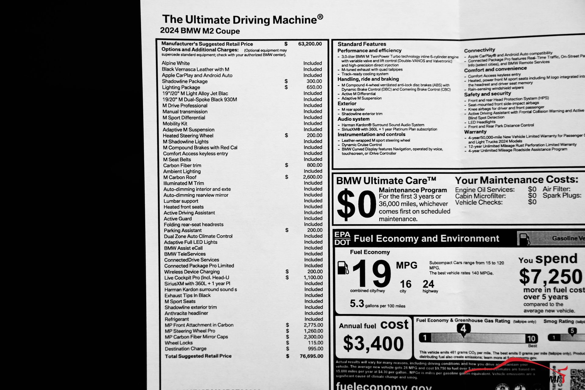 Used 2024 BMW M2 MANUAL w/ Lighting Package image 84