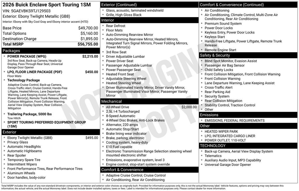 New 2026 Buick Enclave Sport Touring w/ Power Package image 42