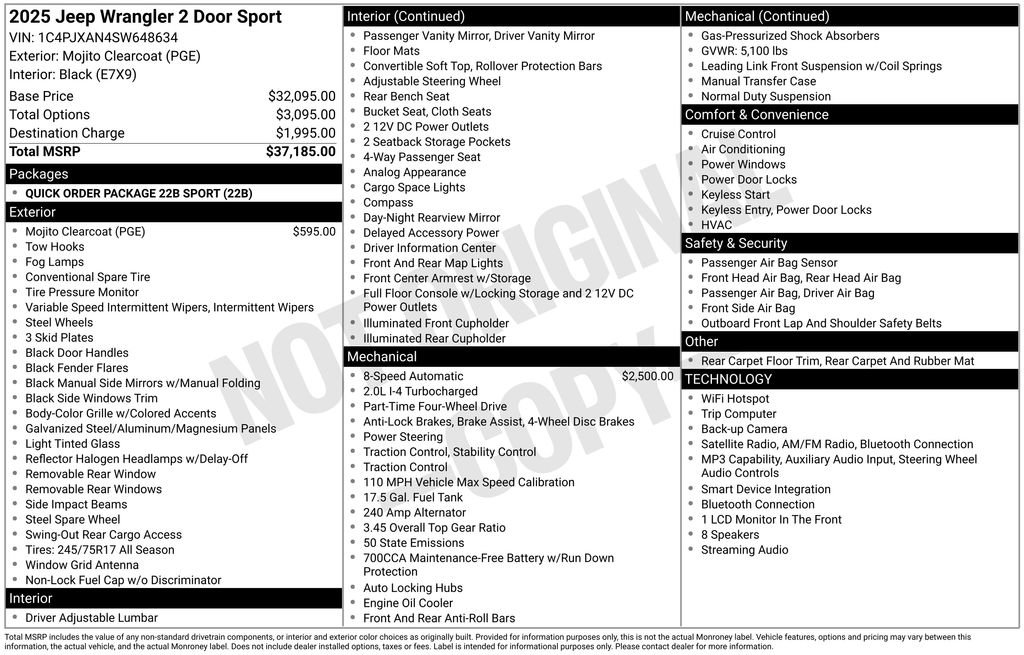 Used 2025 Jeep Wrangler Sport AWD/4WD image 6