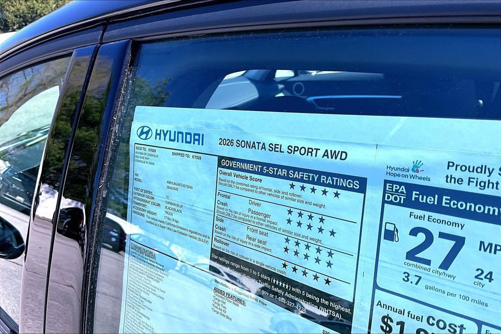 New 2026 Hyundai Sonata SEL AWD/4WD image 14