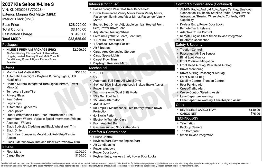 New 2027 Kia Seltos X-Line S w/ X-Line S Premium Package AWD/4WD image 4
