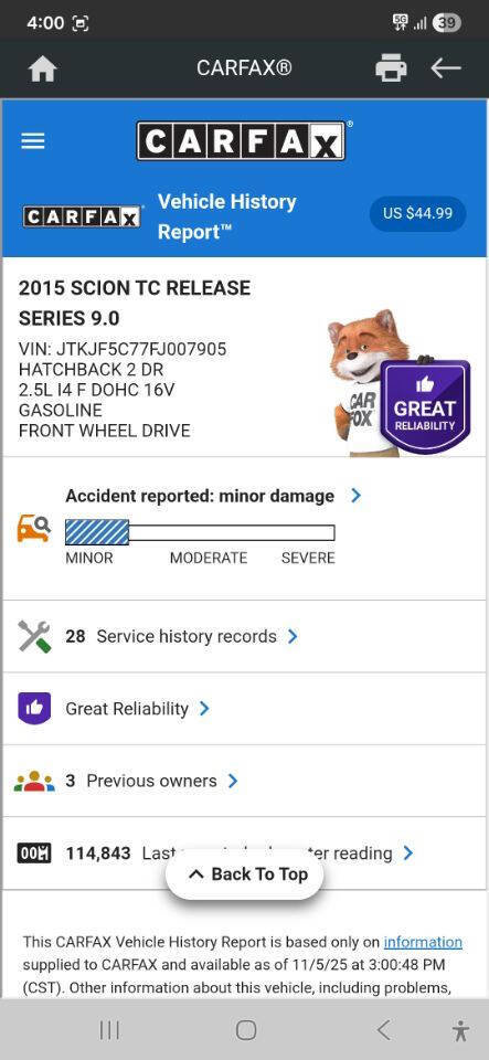 Used 2015 Scion tC image 27