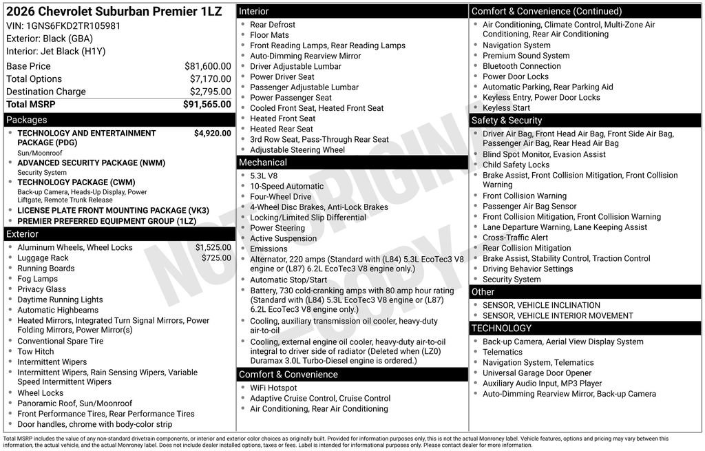New 2026 Chevrolet Suburban Premier AWD/4WD image 26