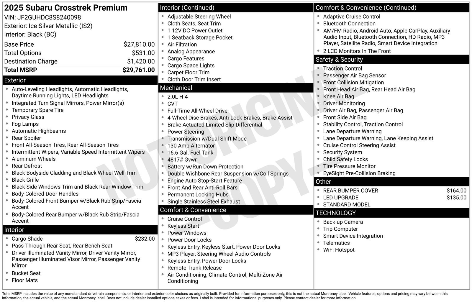 Certified 2025 Subaru Crosstrek 2.0i Premium image 7