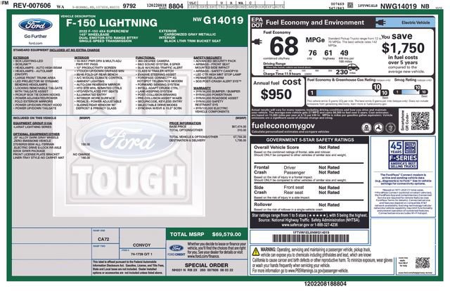 Certified 2022 Ford F150 Lightning Lariat AWD/4WD image 4