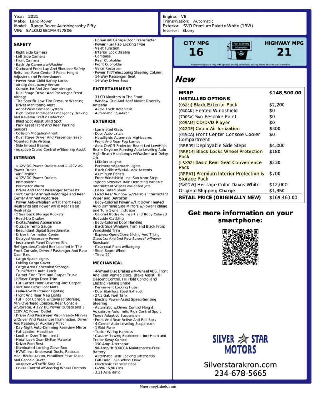 Used 2021 Land Rover Range Rover Autobiography Fifty Edition image 71