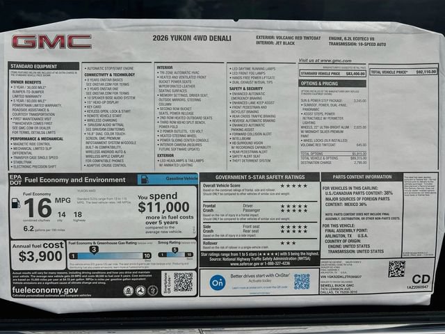 New 2026 GMC Yukon Denali w/ Sun & Power Step Package AWD/4WD image 21