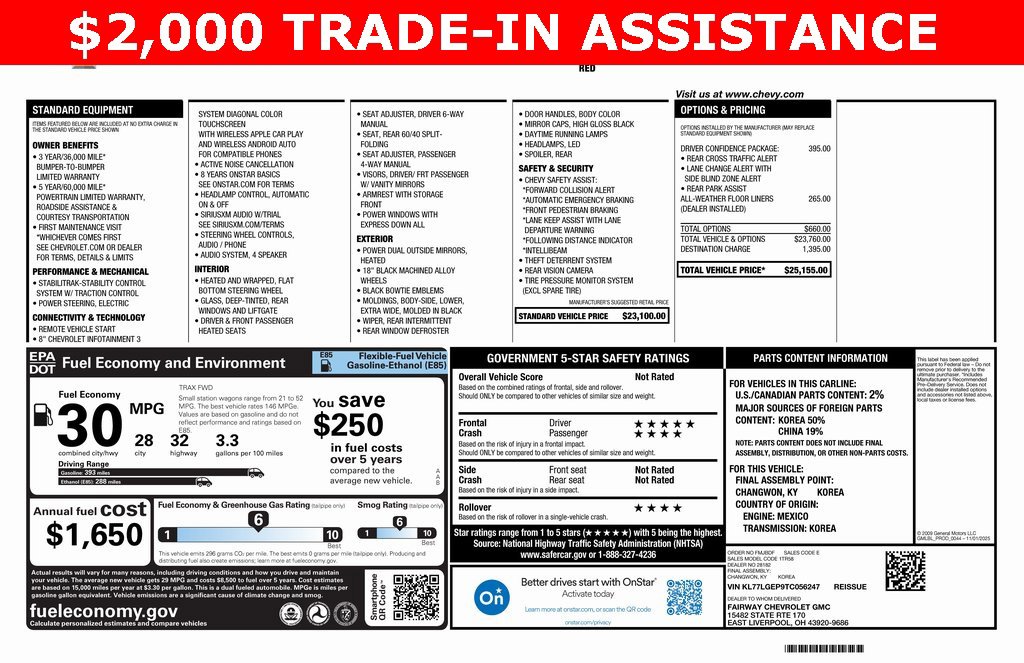 New 2026 Chevrolet Trax RS w/ Driver Confidence Package image 4