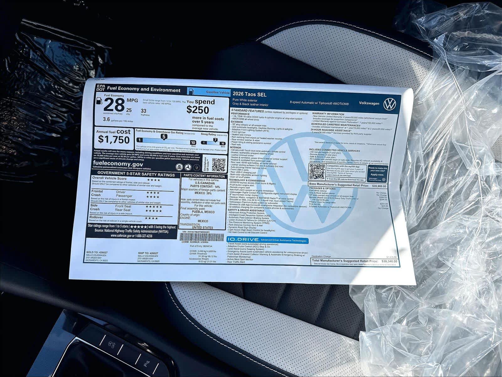 New 2026 Volkswagen Taos SEL AWD/4WD image 13