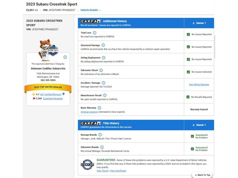 Used 2023 Subaru Crosstrek 2.5i Sport AWD/4WD image 8