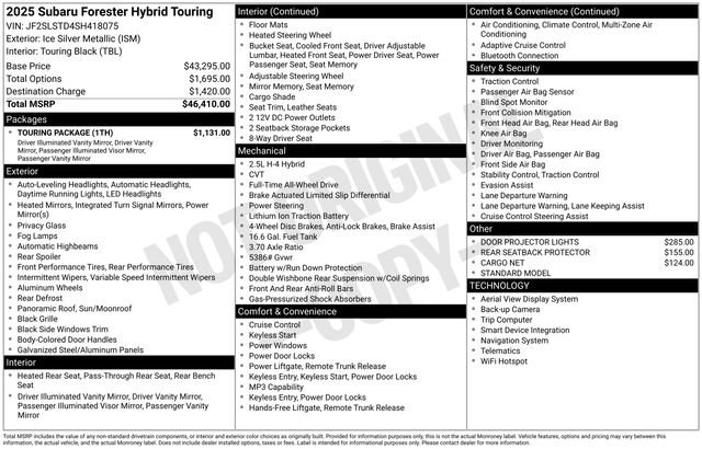 Used 2025 Subaru Forester Touring w/ Touring Package AWD/4WD image 12
