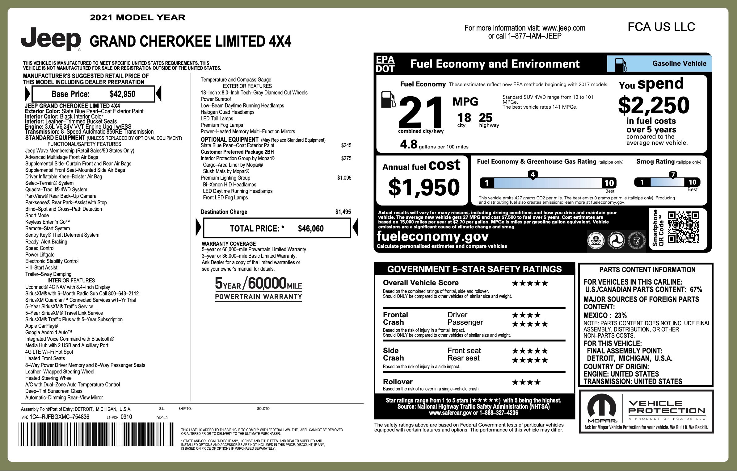 Used 2021 Jeep Grand Cherokee Limited w/ Premium Lighting Group image 3