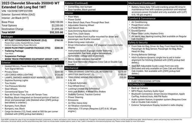 Used 2023 Chevrolet Silverado 3500 W/T w/ WT Fleet Convenience Package AWD/4WD image 38
