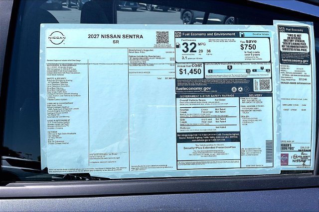 New 2027 Nissan Sentra SR w/ Floor Mat Package FWD image 14