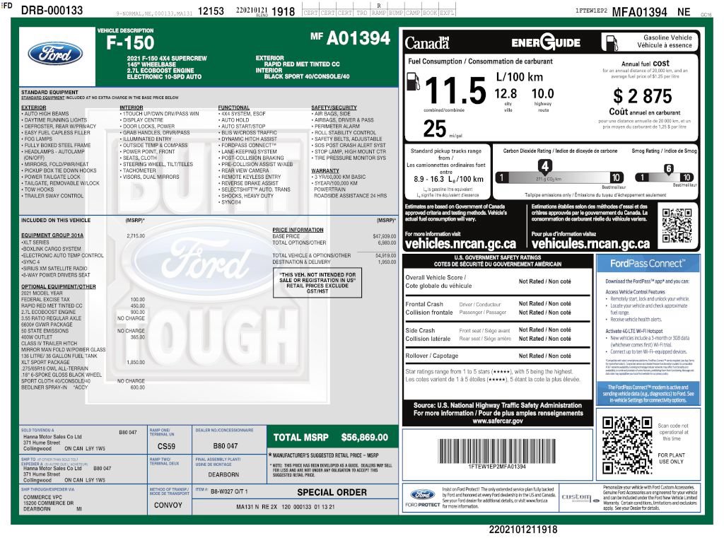 Used 2021 Ford F150 XLT w/ Equipment Group 301A Mid AWD/4WD image 4