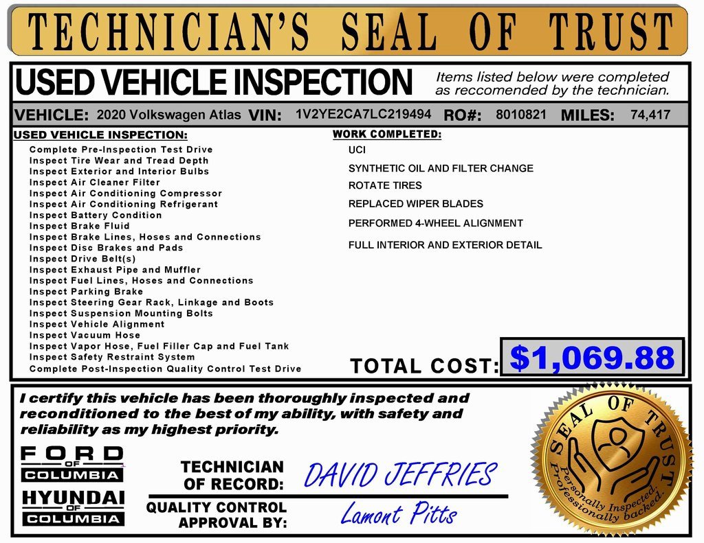 Used 2020 Volkswagen Atlas Cross Sport SE w/ Towing Package image 2