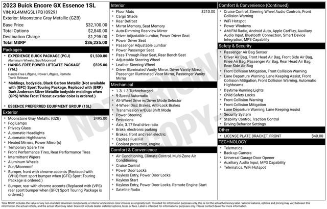 Certified 2023 Buick Encore GX Essence w/ Experience Buick Package AWD/4WD image 6