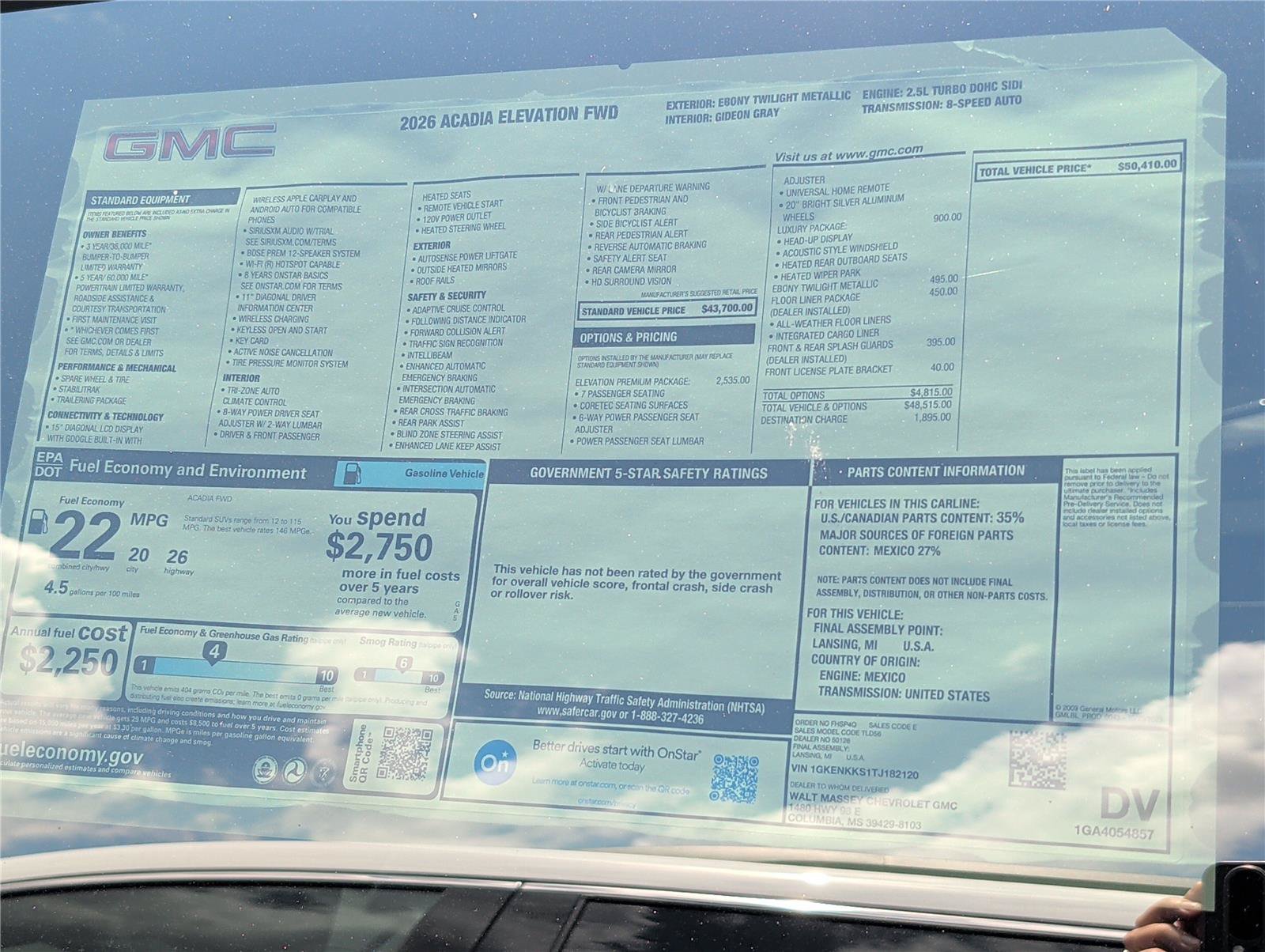New 2026 GMC Acadia Elevation w/ Elevation Premium Package FWD image 34