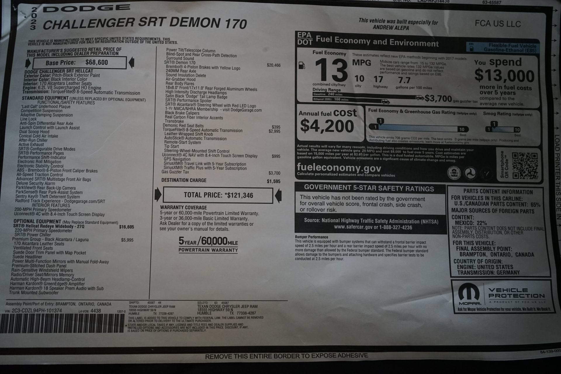 Used 2023 Dodge Challenger SRT Hellcat Redeye RWD image 30