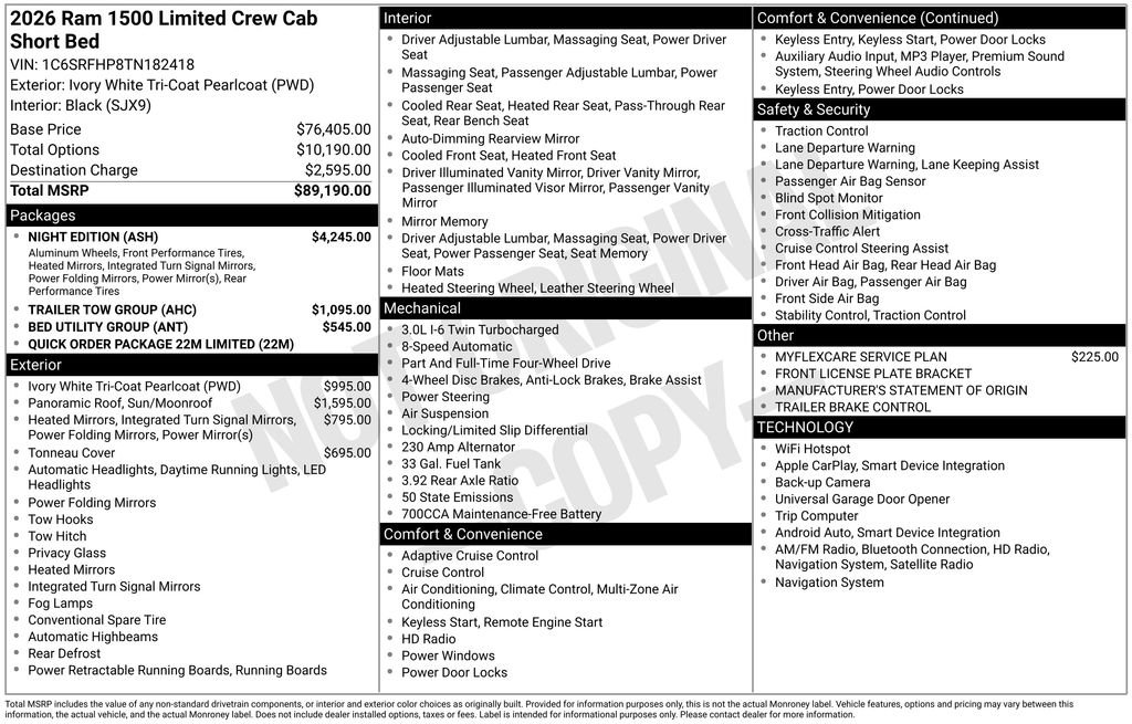 New 2026 RAM 1500 Limited w/ Night Edition AWD/4WD image 6