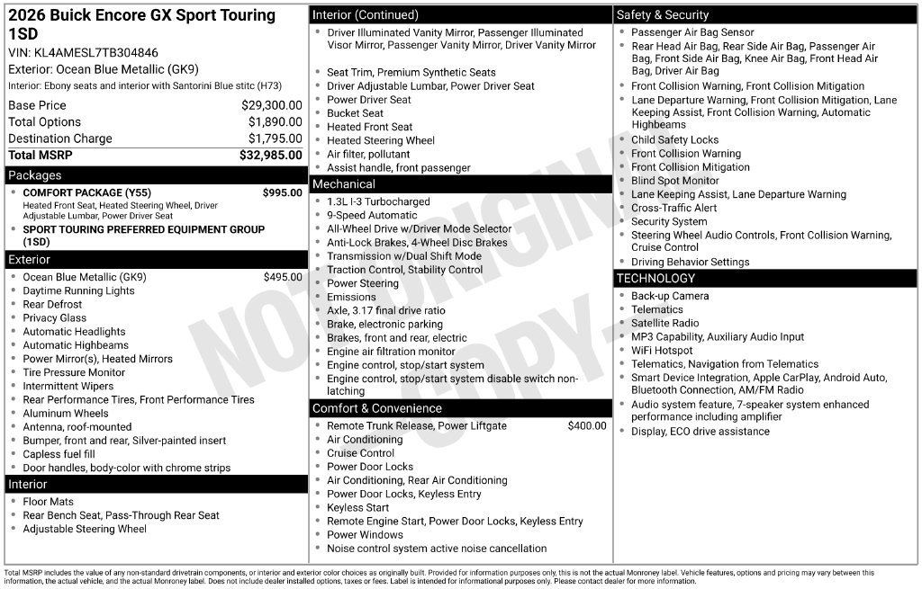 New 2026 Buick Encore GX Sport Touring w/ Comfort Package AWD/4WD image 42