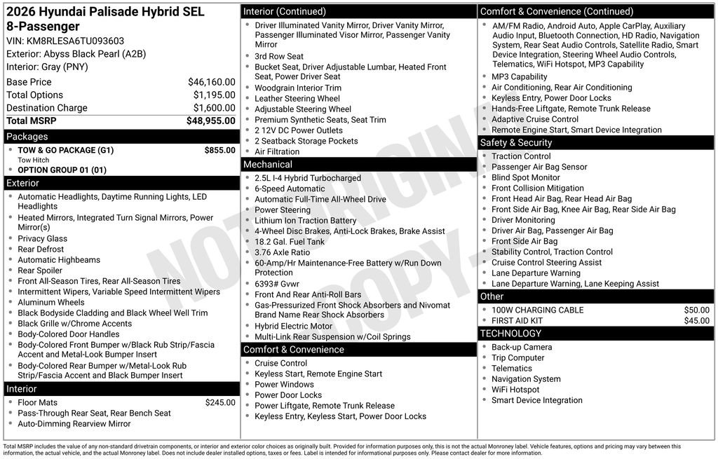 New 2026 Hyundai Palisade SEL w/ Tow & Go Package AWD/4WD image 5