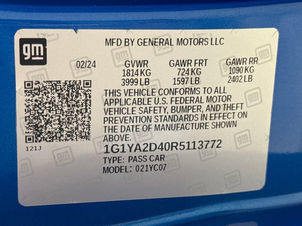 Used 2024 Chevrolet Corvette Stingray Coupe w/ Battery Protection Package RWD image 23