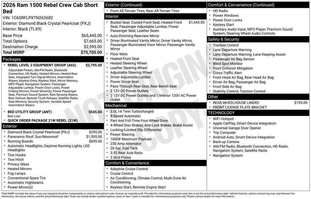 New 2026 RAM 1500 Rebel w/ Rebel Level 2 Equipment Group image 3