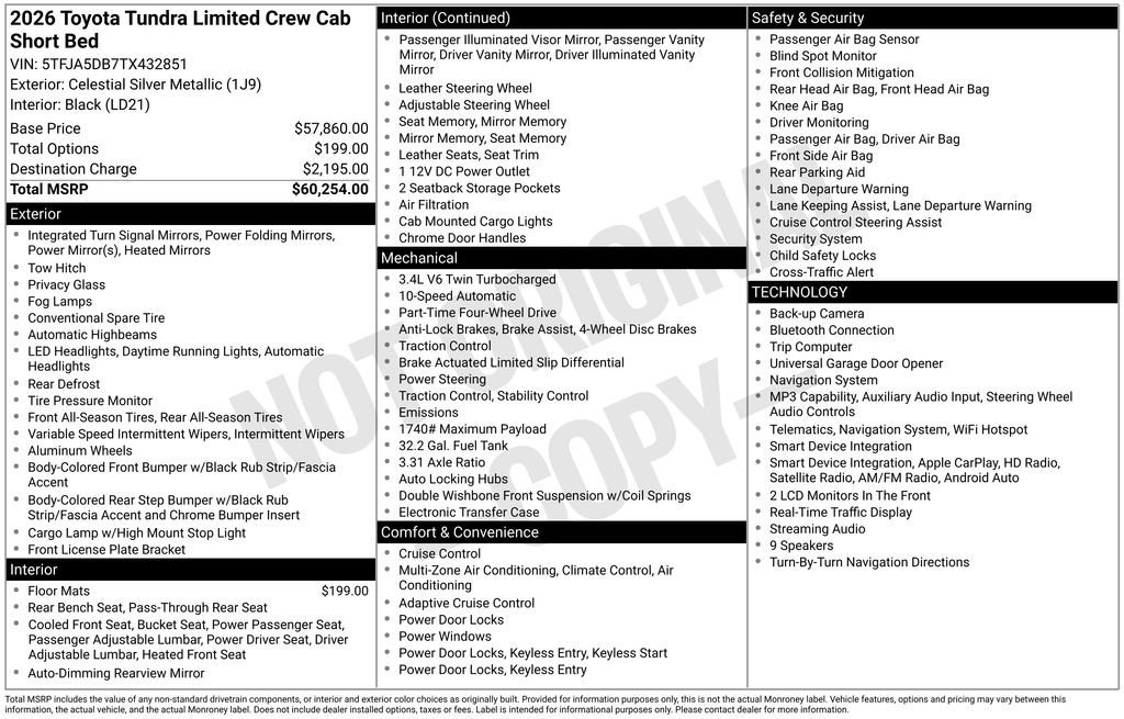 New 2026 Toyota Tundra Limited AWD/4WD image 6