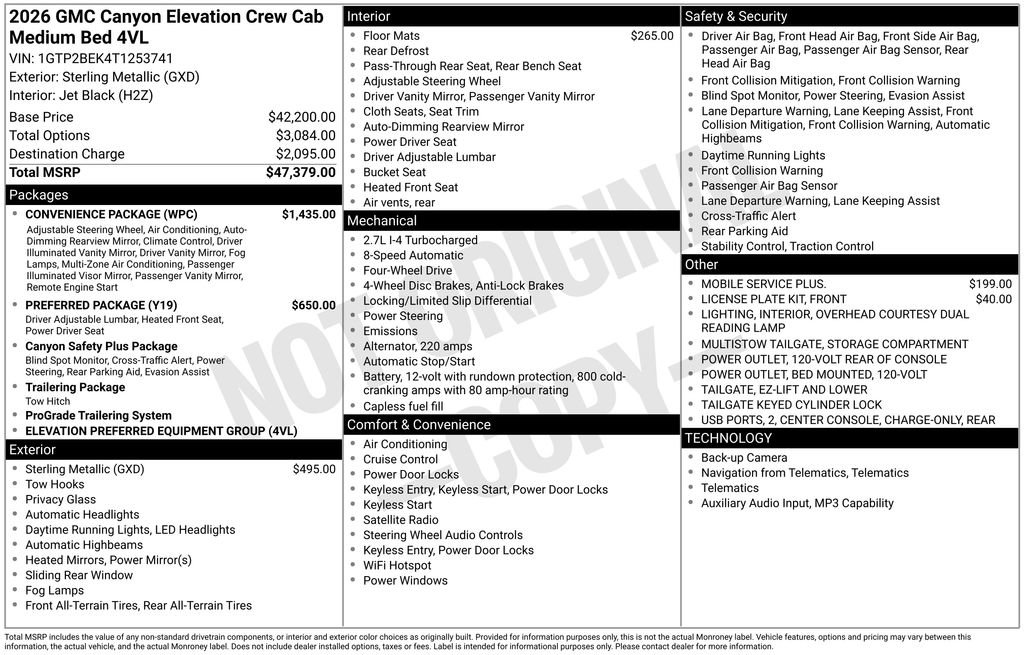 New 2026 GMC Canyon Elevation w/ Convenience Package AWD/4WD image 16