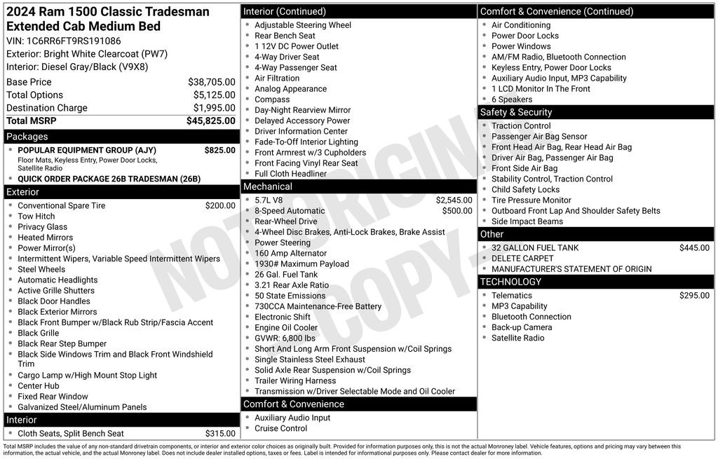 Used 2024 RAM 1500 Tradesman w/ Popular Equipment Group image 2