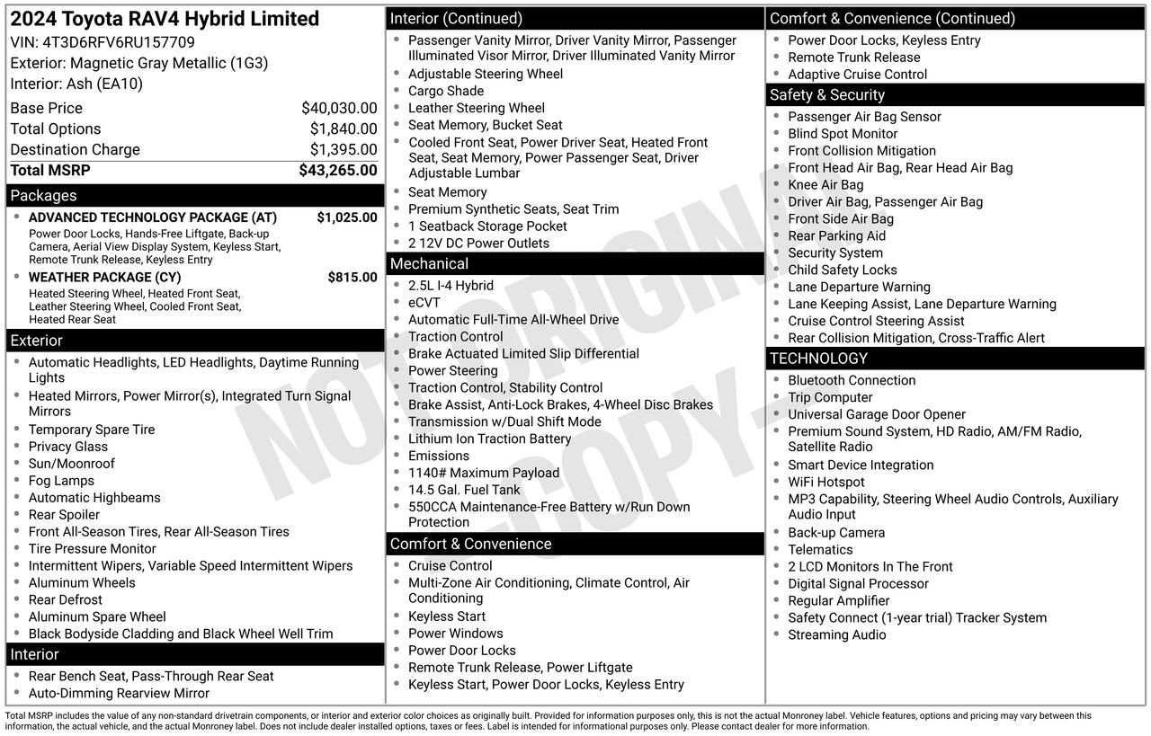 Used 2024 Toyota RAV4 Limited w/ Advanced Technology Package AWD/4WD image 52