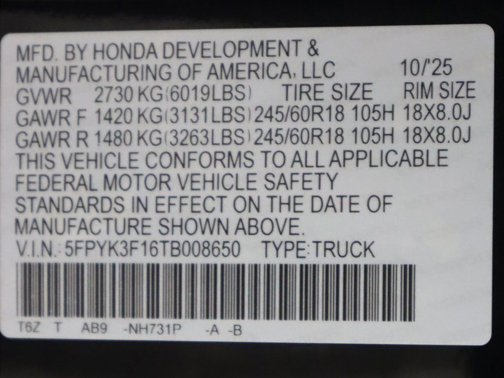 New 2026 Honda Ridgeline Sport image 24