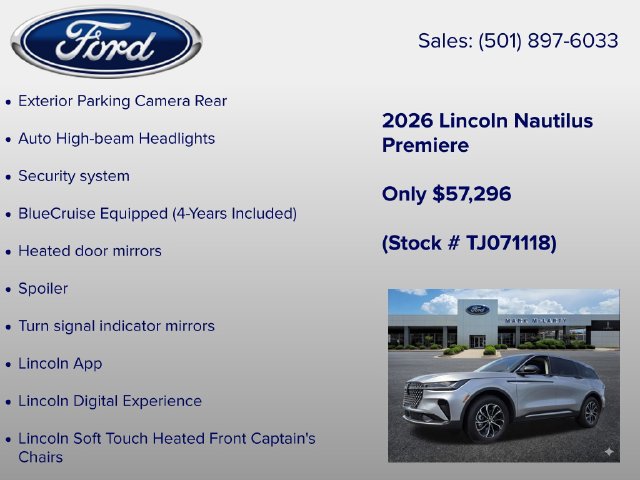 New 2026 Lincoln Nautilus Premier w/ Equipment Group 102A AWD/4WD image 24