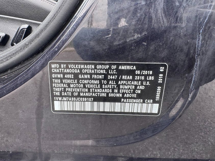 Used 2018 Volkswagen Passat 3.6 image 7