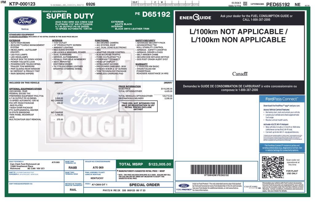 Used 2023 Ford F450 Platinum w/ FX4 Off-Road Package AWD/4WD image 5