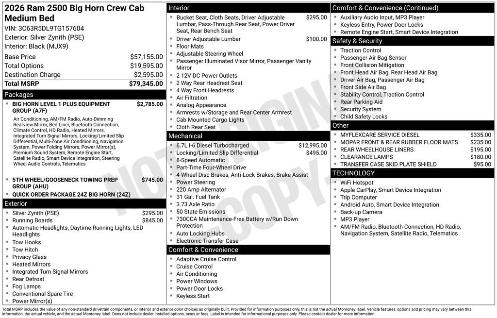 New 2026 RAM 2500 Big Horn AWD/4WD image 7