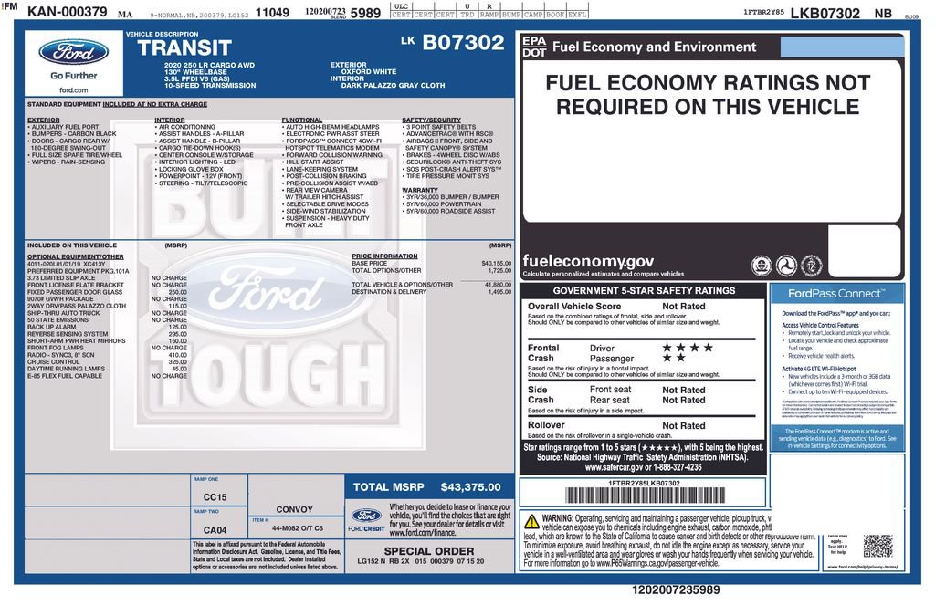 Used 2020 Ford Transit 250 Low Roof AWD image 31