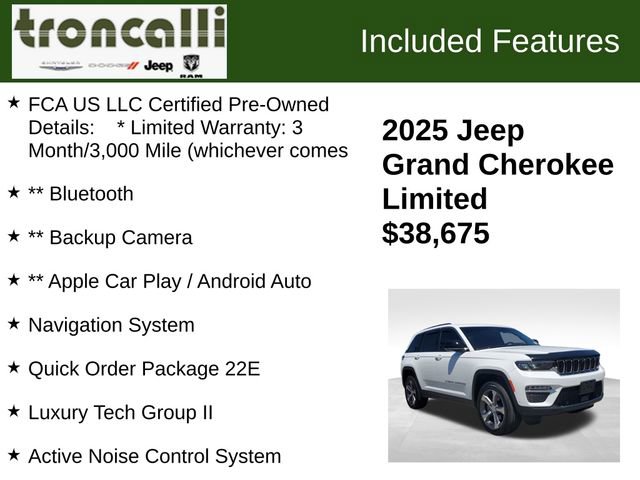 Certified 2025 Jeep Grand Cherokee Limited w/ Luxury Tech Group II RWD image 5