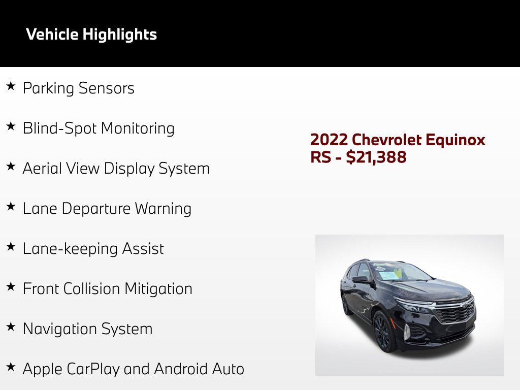 Used 2022 Chevrolet Equinox RS w/ RS Leather Package FWD image 53
